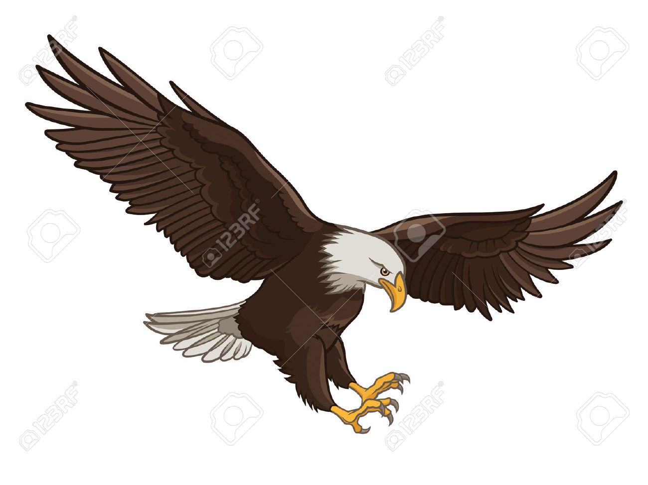 1300x974 Eagle Flying Vector Illustration Of A Bald Eagle, Isolated
