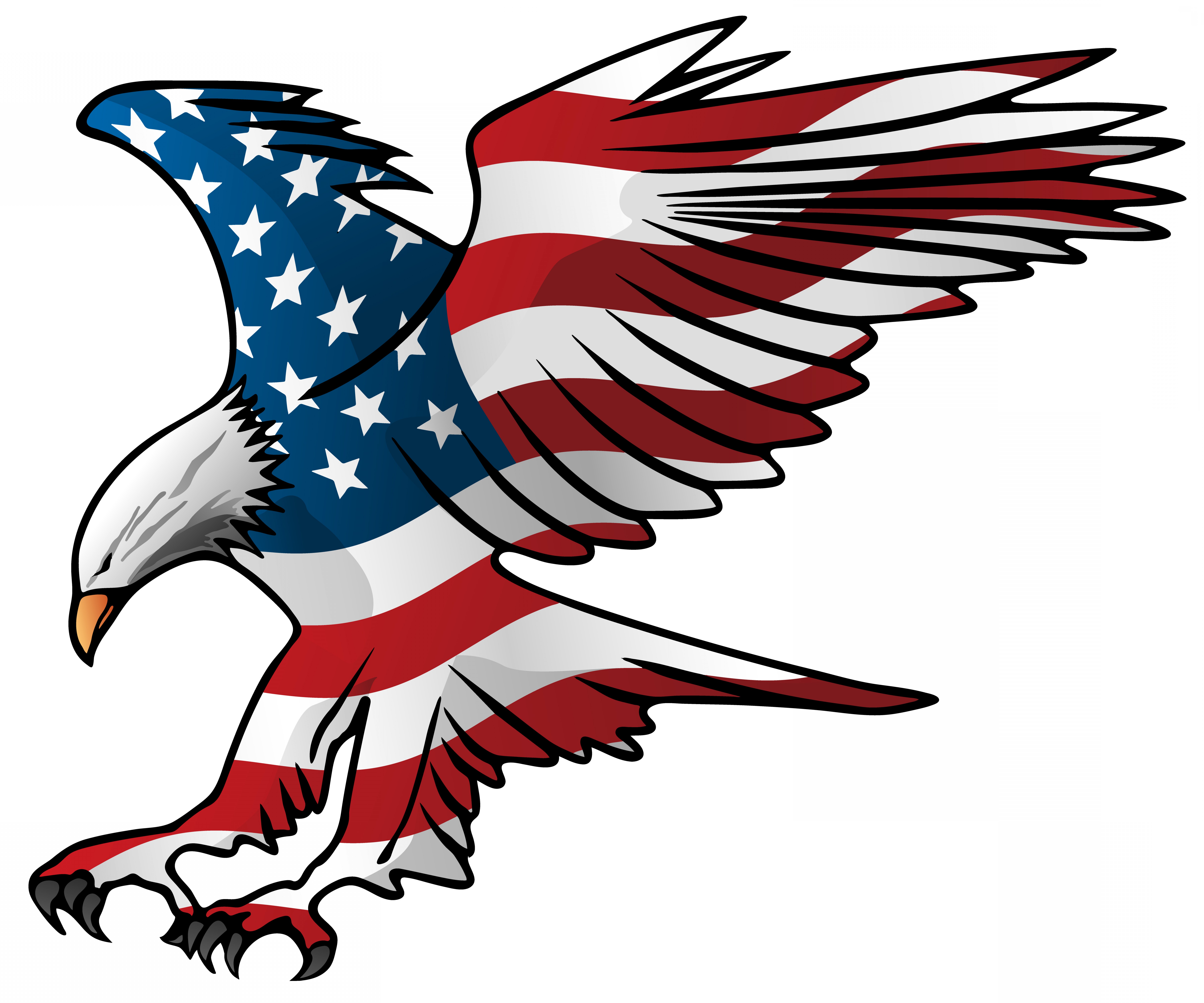 7200x6000 Patriotic Flying American Flag Eagle Vector Illustration Handandbeak