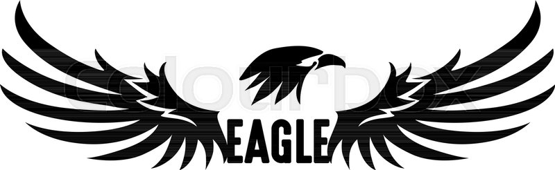 800x246 Black Eagle Logo, Abstract Eagle, Stock Vector Colourbox