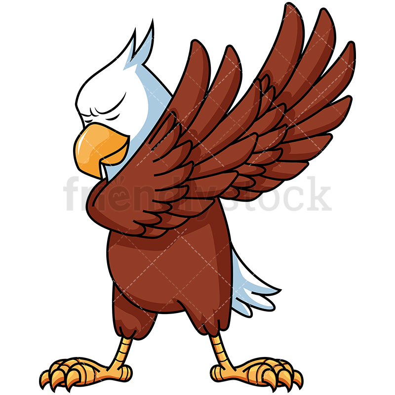 800x800 Dabbing Eagle Cartoon Vector Clipart