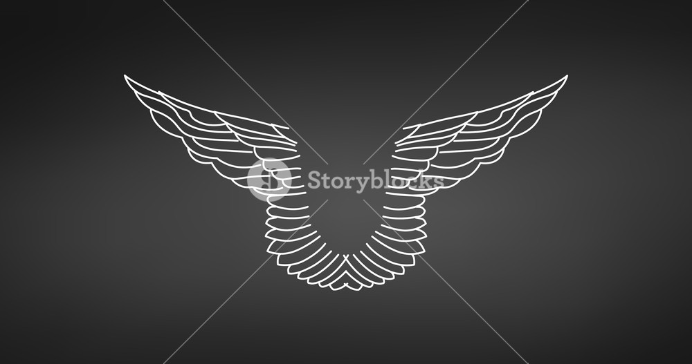 1000x527 Abstract Linear Pair Of Wings Tattoo Linear Heraldic Element