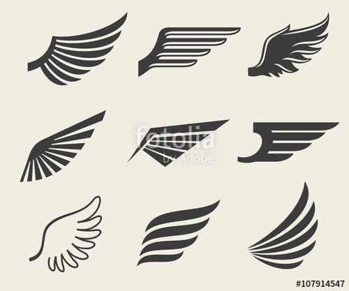500x417 Wings Vector Icons Set Wing Set, Icon Wing, Feather Wing Bird