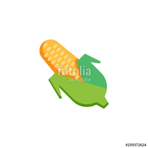 500x500 Ear Of Corn Flat Icon, Vector Sign, Sweet Corn Colorful Pictogram