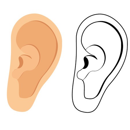 Ear Vector Icon White Illustration Isolated On Black Background 450x450 Ear Vector Icon White Illustration Isolated On Black Background