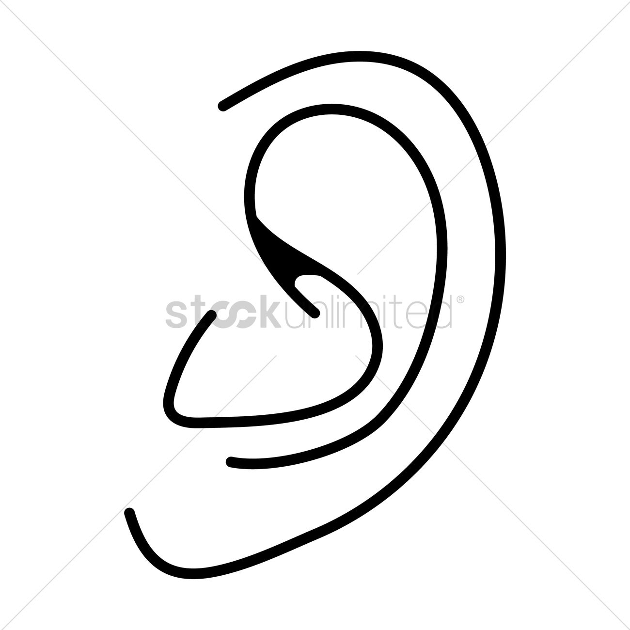 Ear Vector Image 1300x1300 Ear Vector Image