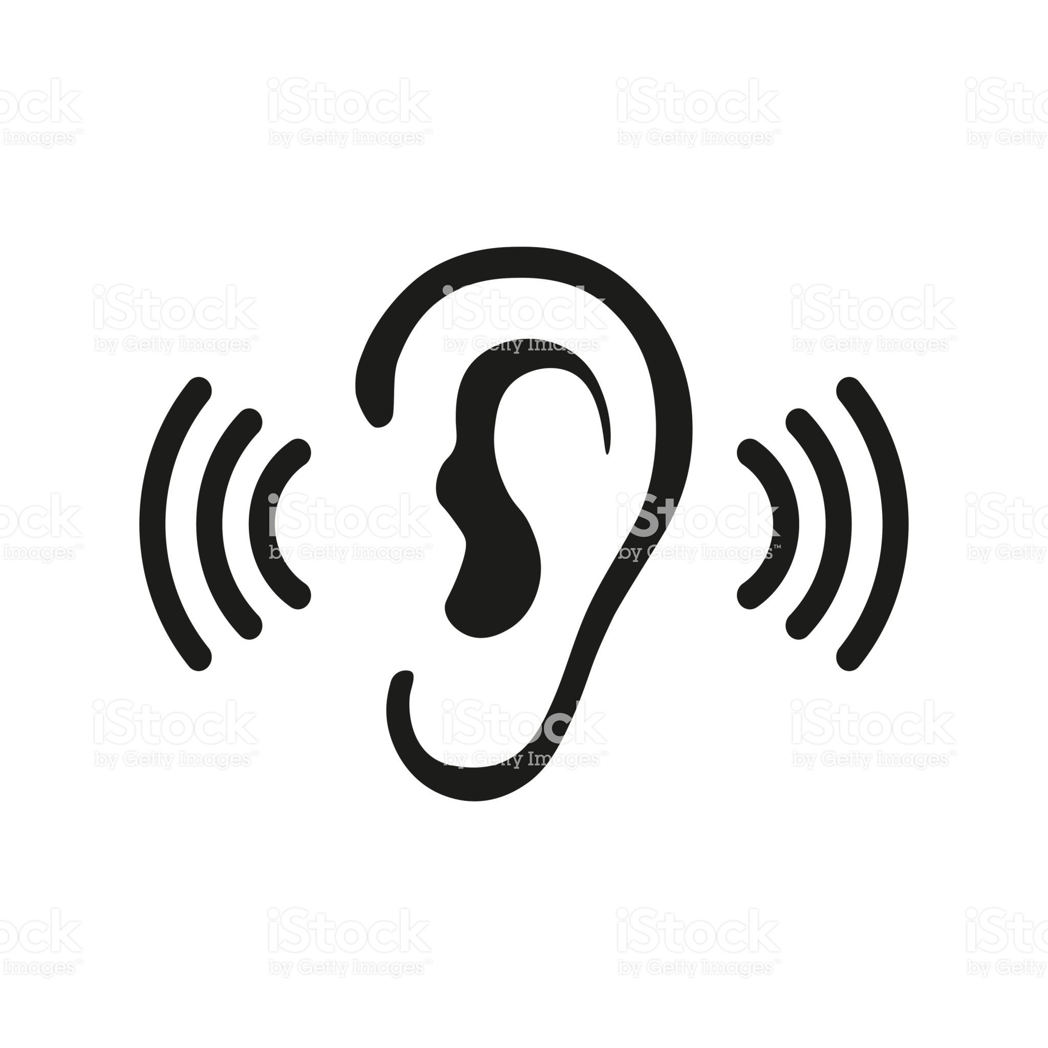 2048x2048 Ear Listen Vector Icon On White Background Ear Vector Icon