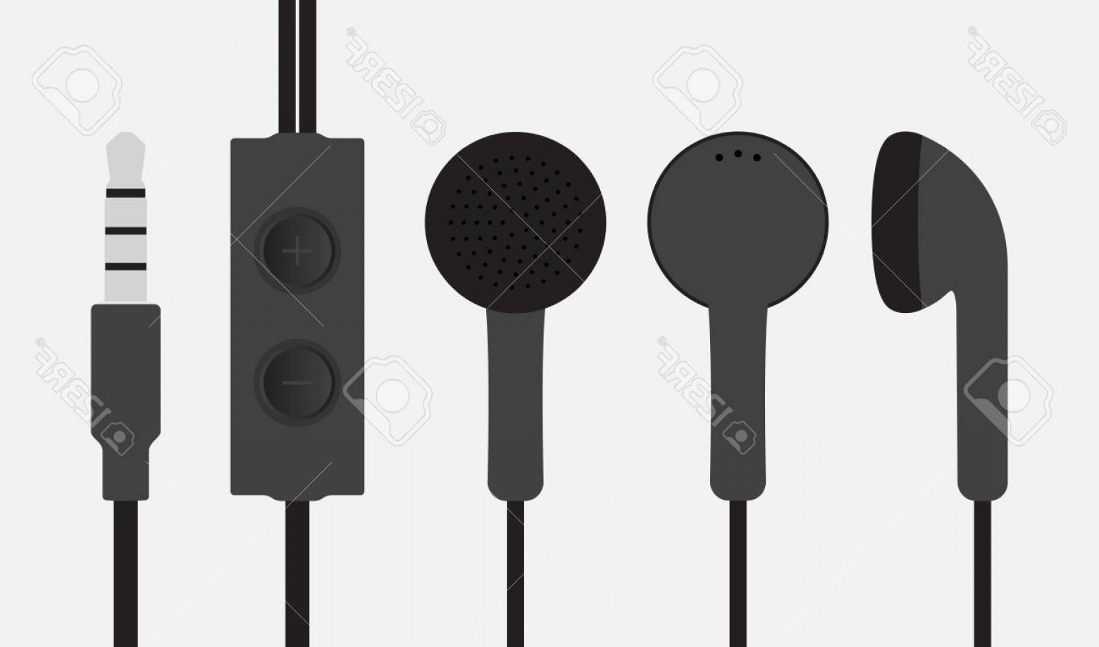 1560x918 Photostock Vector Flat White Earphones Isolated Vector Of Earbuds