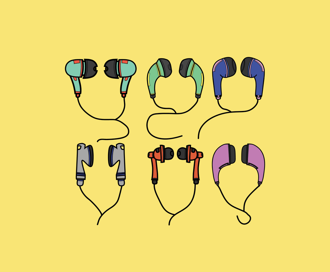 1136x936 Cute Earphones Vector Vector Art Graphics