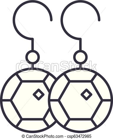 384x470 Earring Line Icon Concept Earring Vector Linear Illustration
