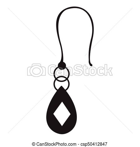 450x470 Earring Silhouette Illustration Isolated Silhouette Of A Singular