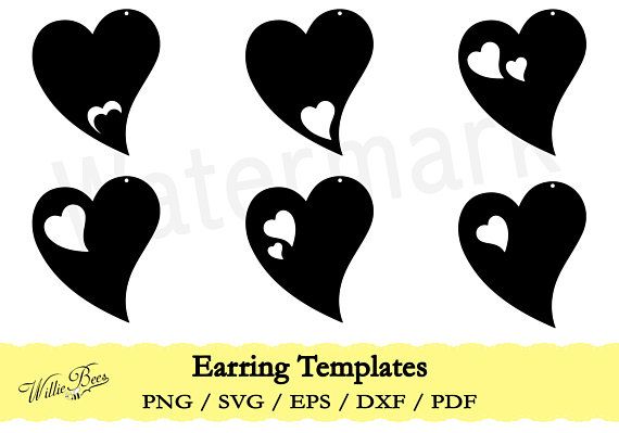 570x399 Heart Earring Template Earring Template Heart