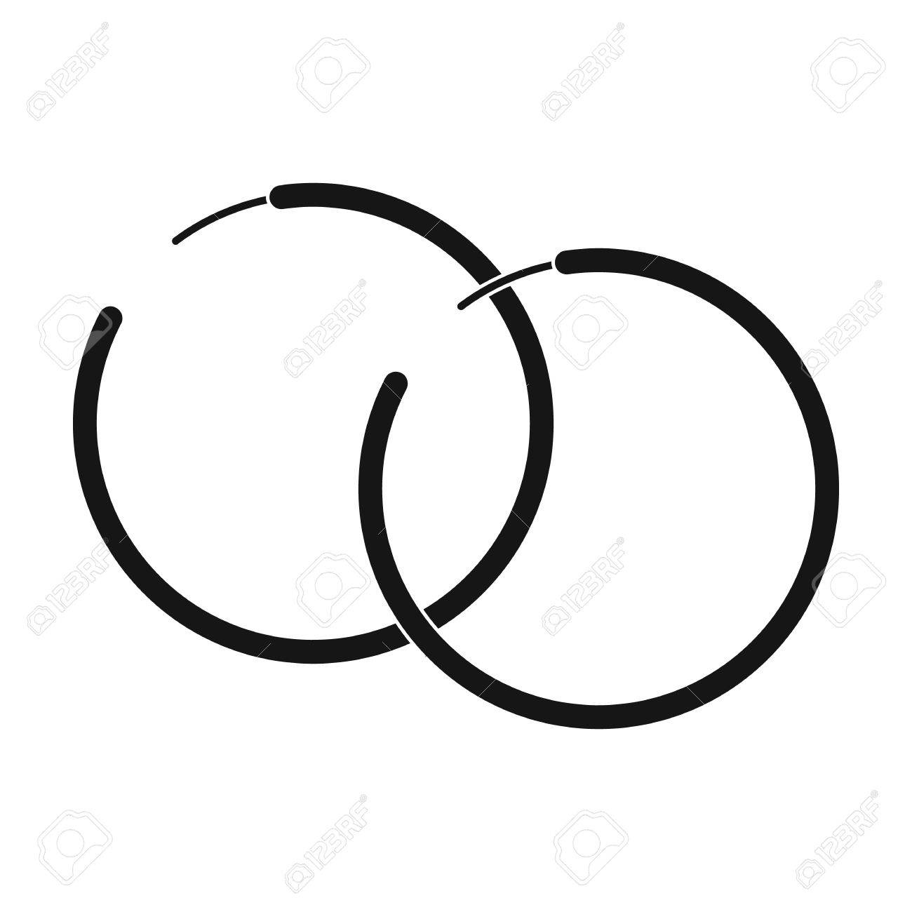 1300x1300 Hoop Earrings Icon In Black Style Isolated On White Background