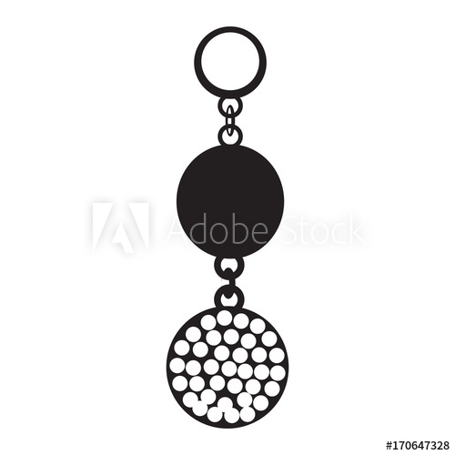 500x500 Isolated Silhouette Of A Singular Earring, Vector Illustration