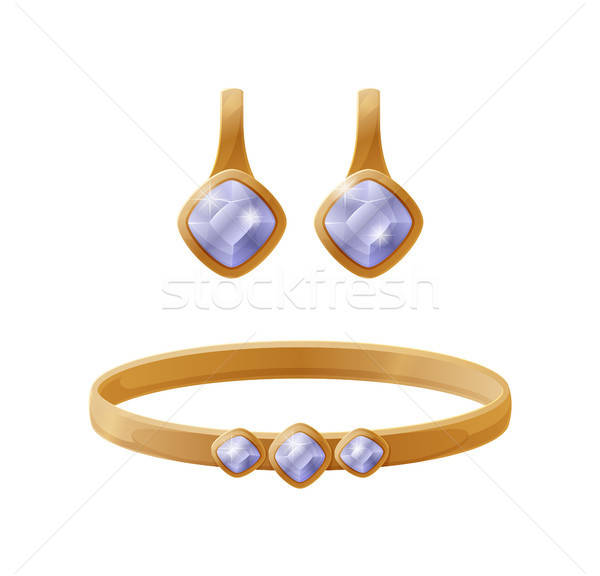 600x576 Jewelry Collection Earring Vector Illustration Vector Illustration
