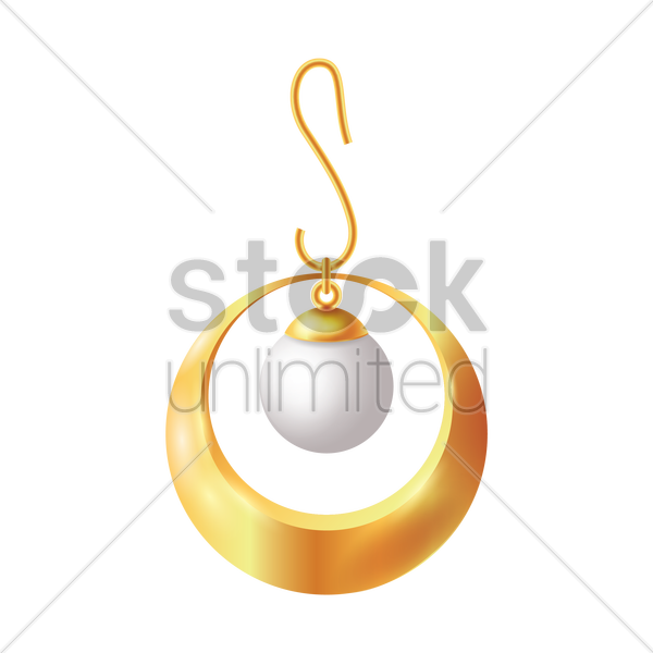 600x600 Pearl Earring Vector Image