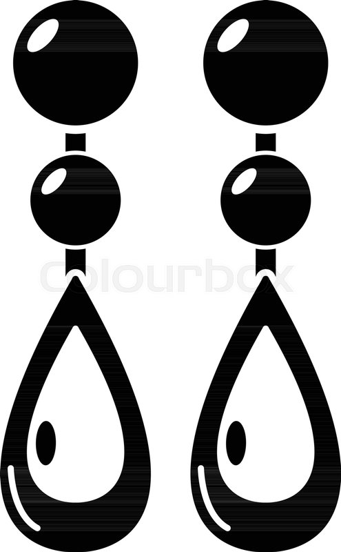 495x800 Pearl Earrings Icon Simple Stock Vector Colourbox