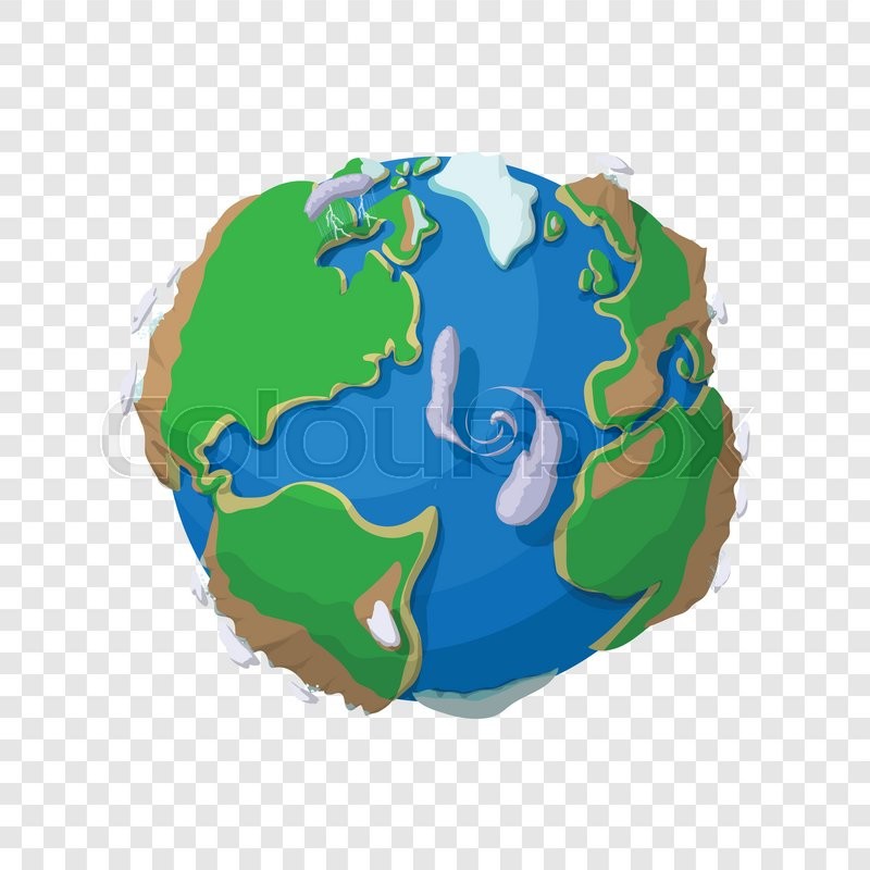 800x800 Earth In Cartoon Style On Transparent Stock Vector Colourbox