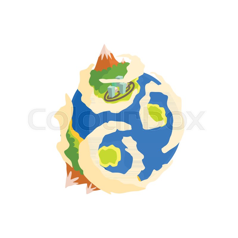 800x800 Earth Planet With Mountain And Stock Vector Colourbox