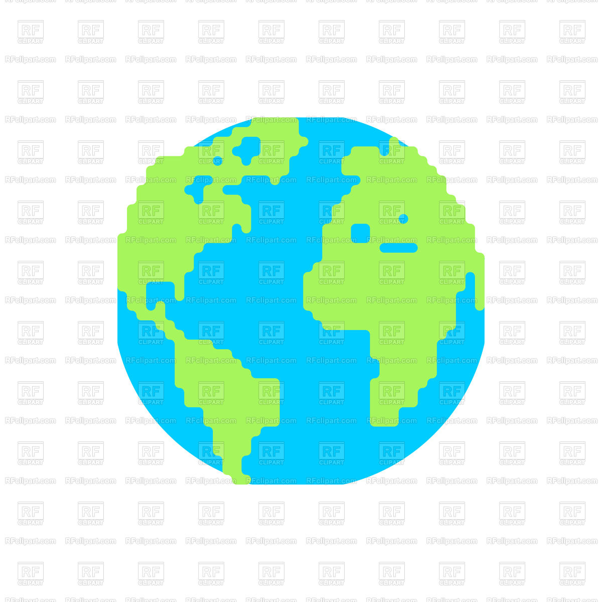 1200x1200 Planet Earth Cartoon Style Vector Image Of Icons And Emblems