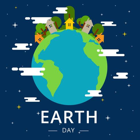 490x490 Earth Day Vector Illustration