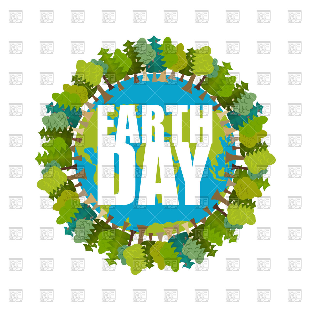 1200x1200 Earth Day Poster With Planet And Trees Vector Image Of Holiday