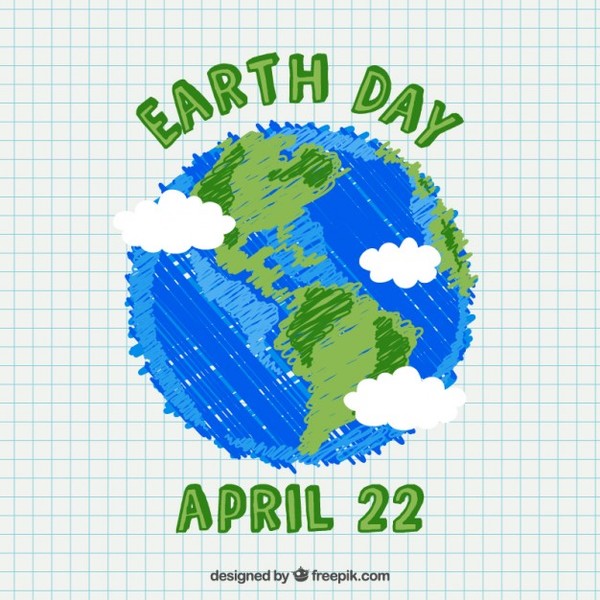 600x600 Hand Drawn Earth For Earth Day Free Vector