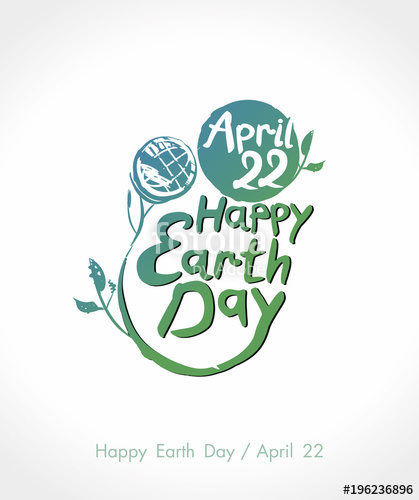 419x500 Happy Earth Day Vector Lettering Template Earth Day, April