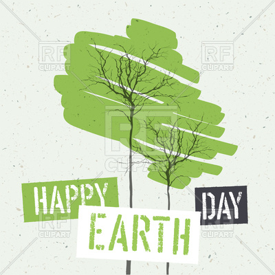 400x400 Typographic Design For Earth Day Vector Image Of Backgrounds
