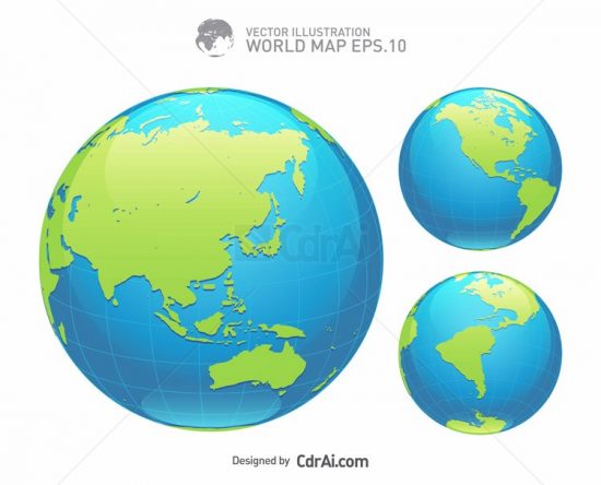 Blue Earth Globe Vector Illustration Free Download Cdr 550x444 Blue Earth Globe Vector Illustration Free Download Cdr