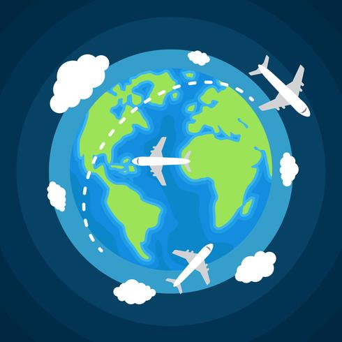 Earth Globe Vector Illustration 490x490 Earth Globe Vector Illustration