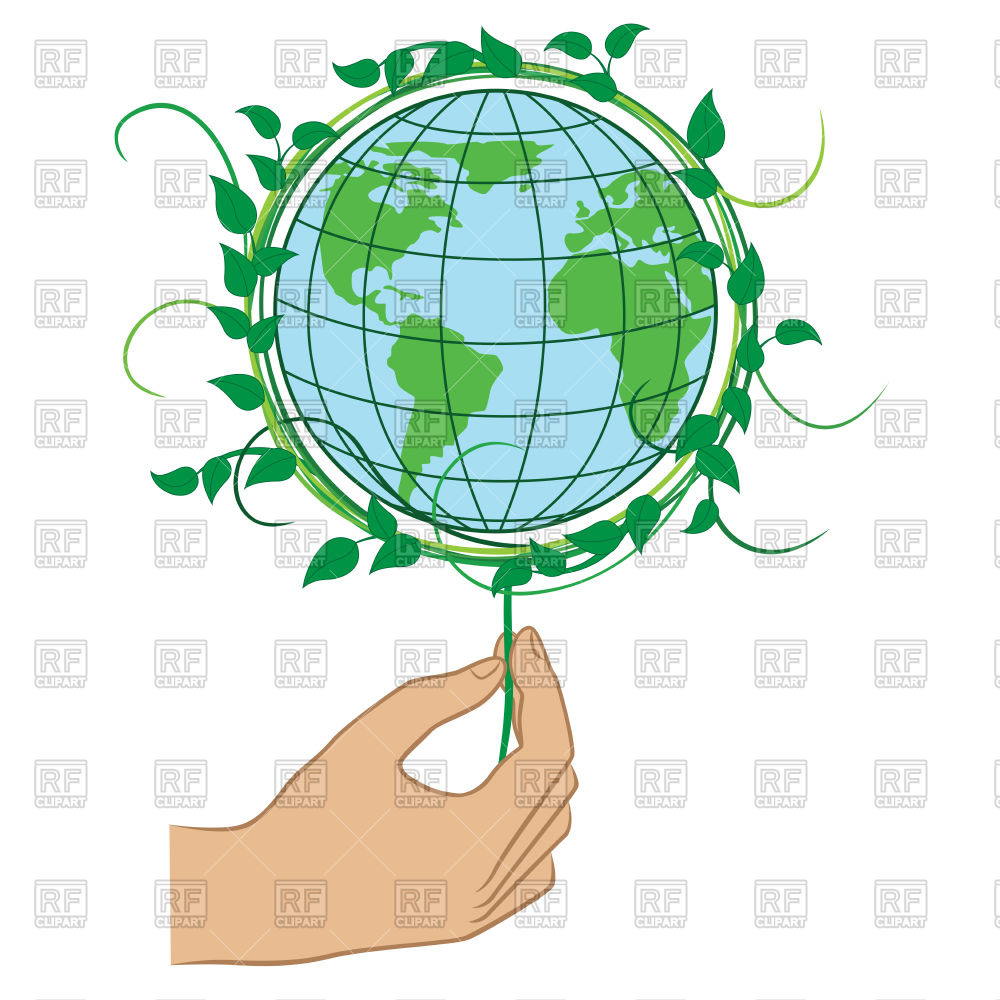 1000x1000 Human Hand Holding The Green Planet Earth, Ecology Concept Vector