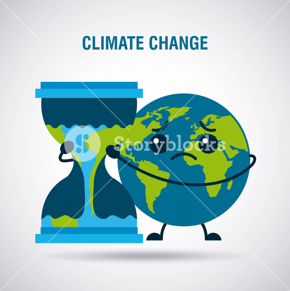 Climate Change Cartoon Sad Planet Earth Hourglass Time Vector 998x1000 Climate Change Cartoon Sad Planet Earth Hourglass Time Vector