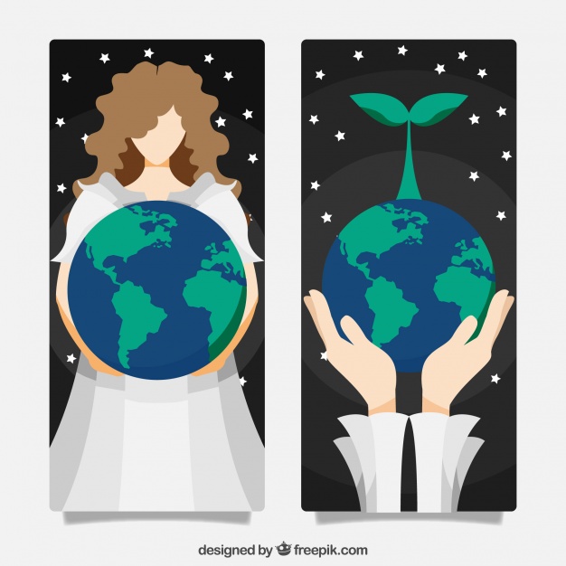 Banners Of Woman With The Earth In Her Hands Vector Free 626x626 Banners Of Woman With The Earth In Her Hands Vector Free