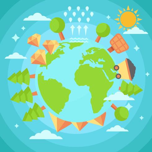 Free Earth With Natural Resources Vector 490x490 Free Earth With Natural Resources Vector