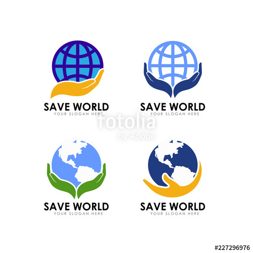 500x500 Save Earth Logo Design Template Save Globe Logo Vector Icon