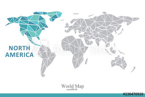 500x334 Global Network Mesh North America Earth Map Vector Illustration