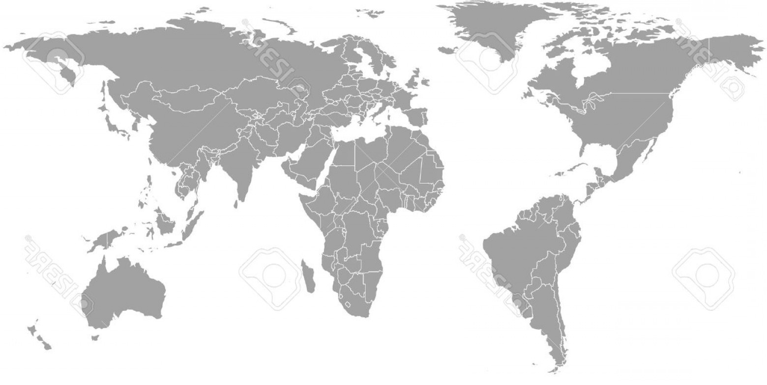 1560x784 Photostock Vector World Map Outline Vector With Borders