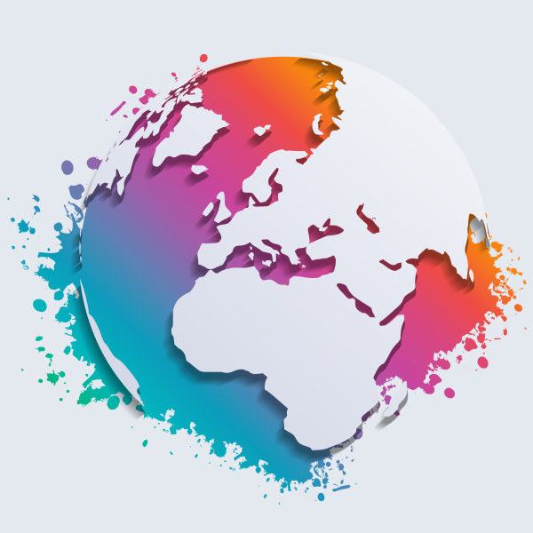 600x600 Watercolor And Earth Map Vector Free Download