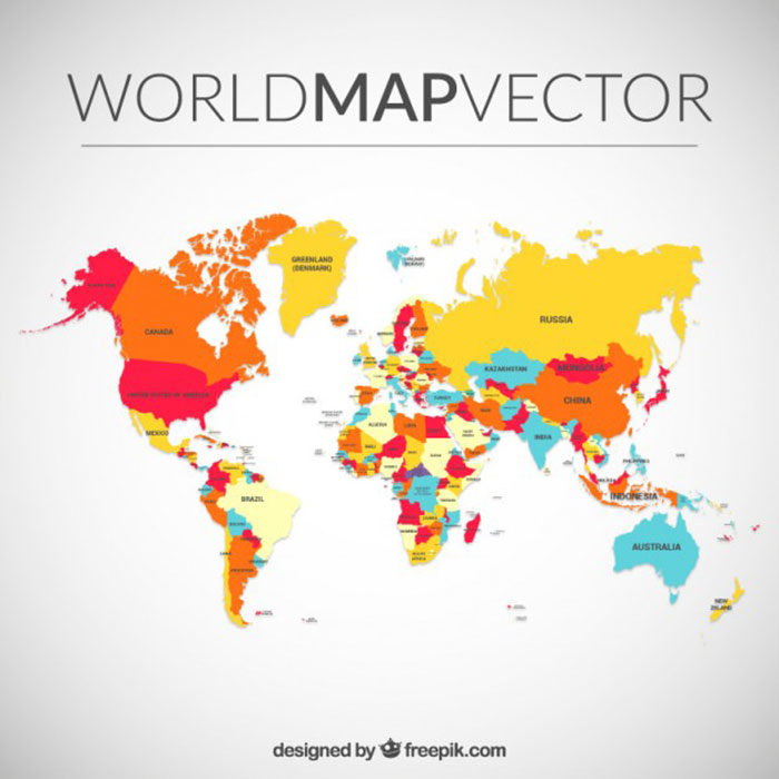 700x700 World Map Vector Graphics You Can Download With A Few Clicks