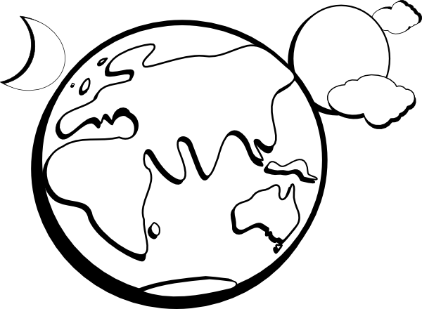 600x440 Earth Moon Sun Outline Clip Art
