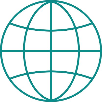 416x416 Globe Earth Icon Reflection Outline Planet Map Symbol Vector