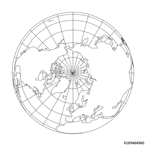 500x500 Outline Earth Globe With Map Of World Focused On Europe Vector