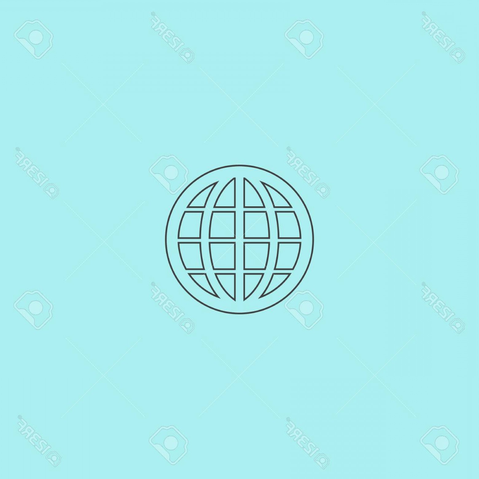 1560x1560 Photostock Vector Simple Earth Globe Emblem Simple Outline Flat