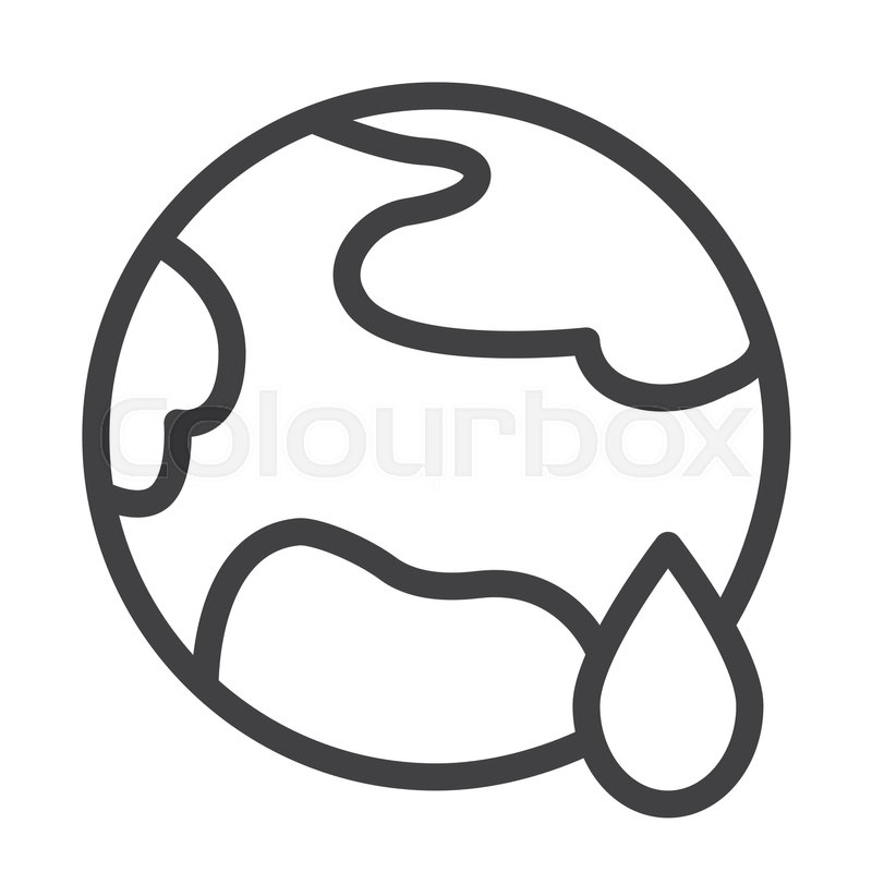 800x800 Planet Earth Global Warming Line Icon, Stock Vector Colourbox