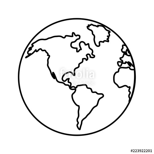 500x500 Outline Global Earth Planet Geography Design Stock Image