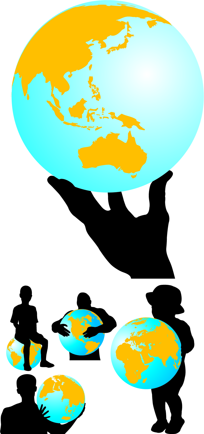 Earth And Characters Silhouette 801x1702 Earth And Characters Silhouette