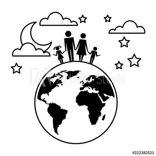 Family In Planet Earth Silhouette Avatars 500x500 Family In Planet Earth Silhouette Avatars
