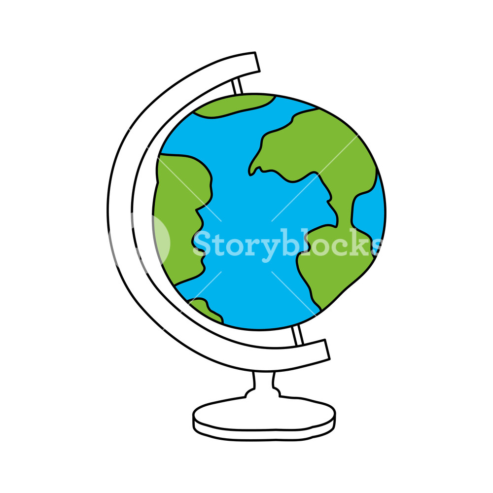 Silhouette Color Section Of Hand Drawn Earth Globe Vector 1000x1000 Silhouette Color Section Of Hand Drawn Earth Globe Vector