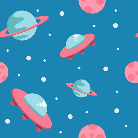 580x580 Earth And Spaceships Pattern Free Popular Space Vector Textures