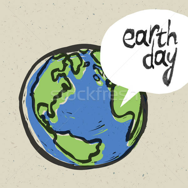 600x600 Earth Day Poster On Recycled Paper Texture Vector Illustration